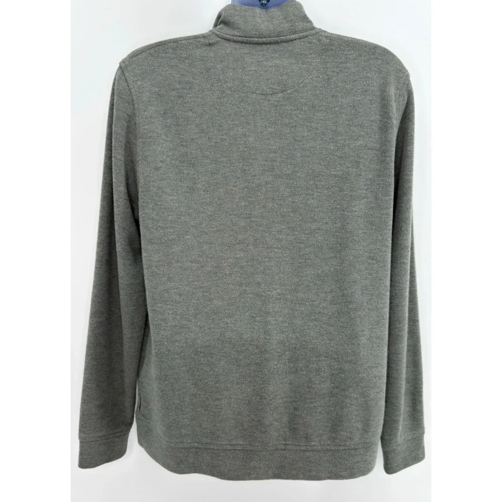 Ted Baker Valerio Mens 5 XL Gray Wool Blend Quarter Zip Pullover Sweater
